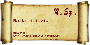 Maitz Szilvia névjegykártya