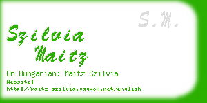 szilvia maitz business card